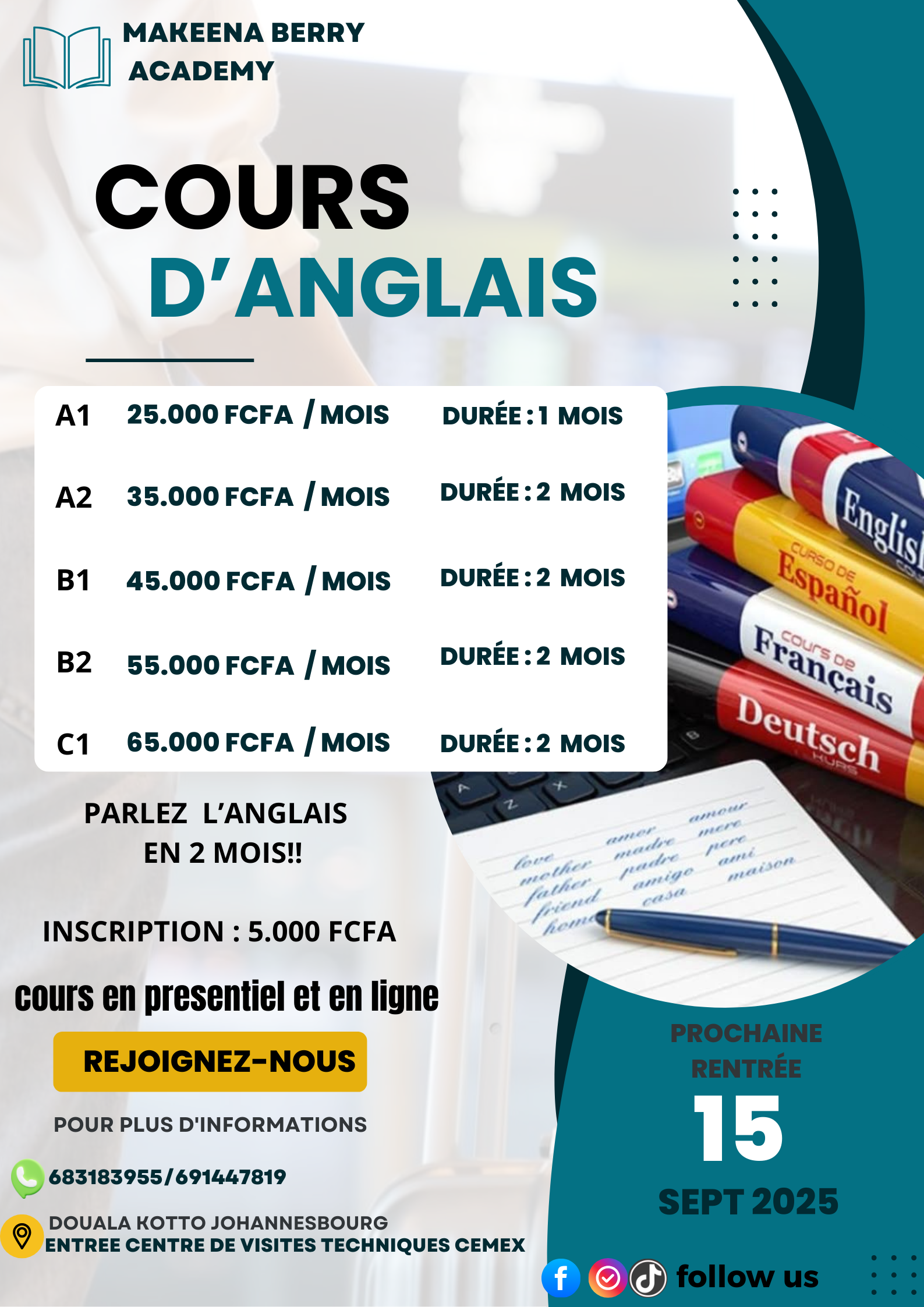 Affiches Cours d'Anglais